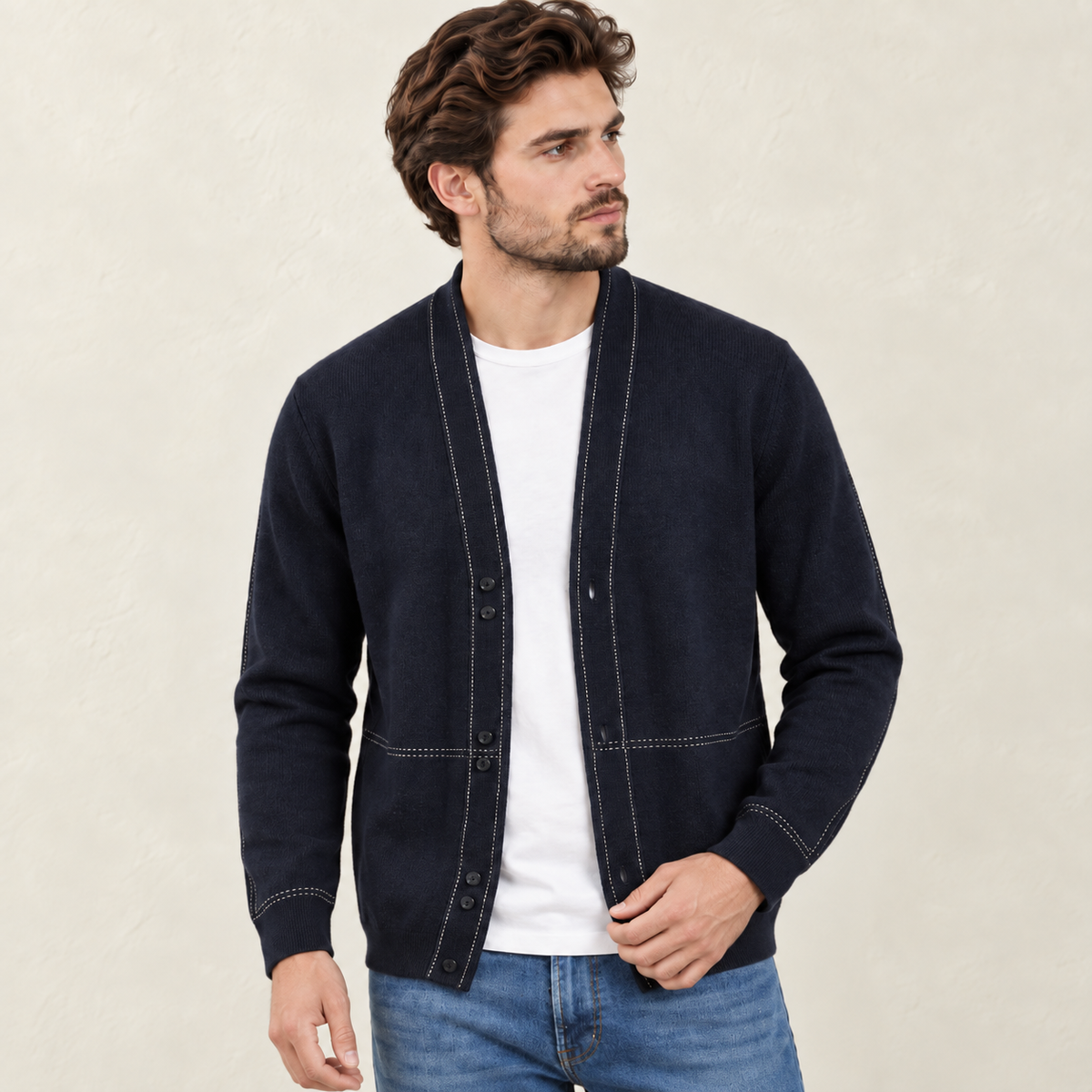 Delphine | Sophisticated Knitted Cardigan for Men