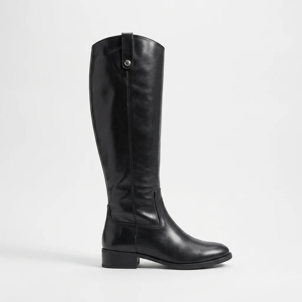 Marcelline | Women’s Wide Calf Knee-High Leather Riding Boots with Side Zip