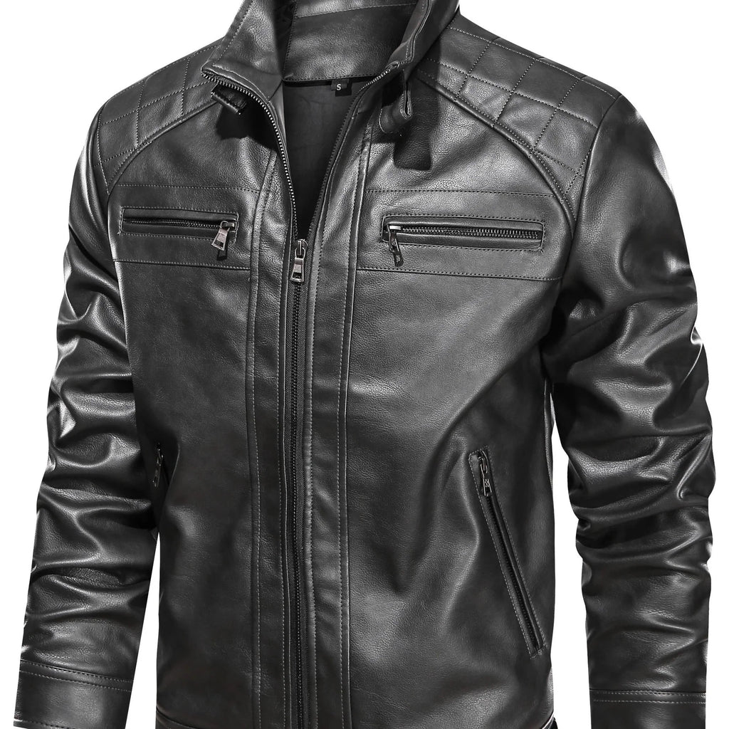 Zane | Men's Quilted Biker Leather Jacket
