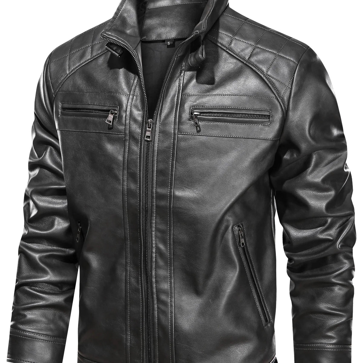 Zane | Men's Quilted Biker Leather Jacket