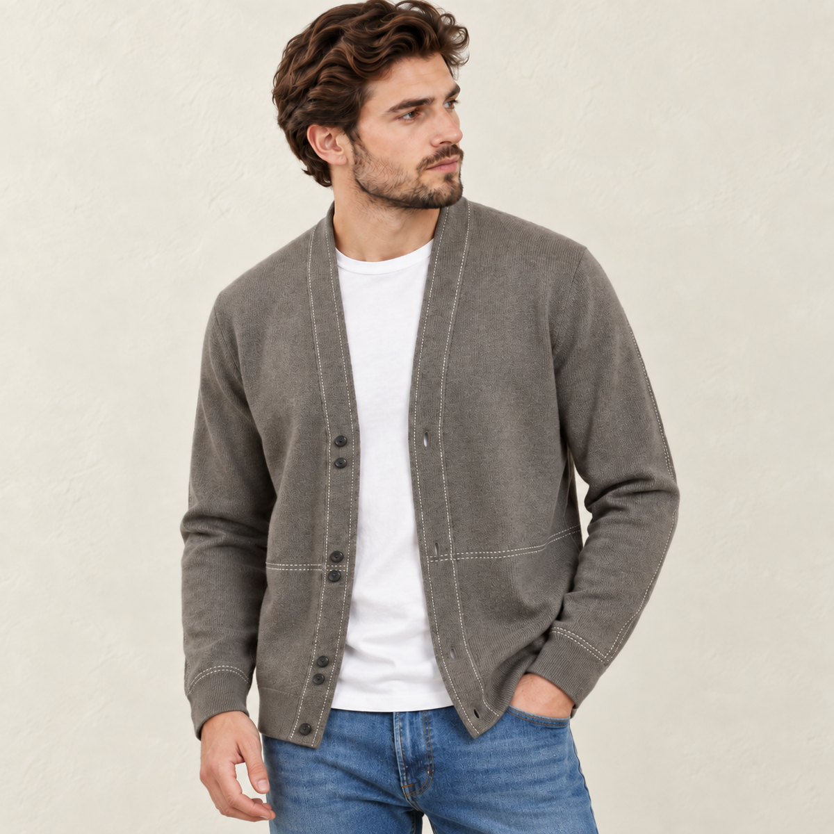 Delphine | Sophisticated Knitted Cardigan for Men