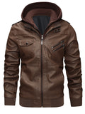 Griffin | Men's Hooded Moto Leather Jacket