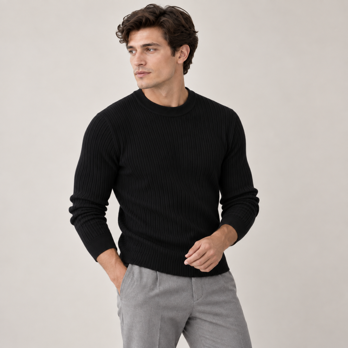Evander | Timeless Round Neck Knit Sweater for Men