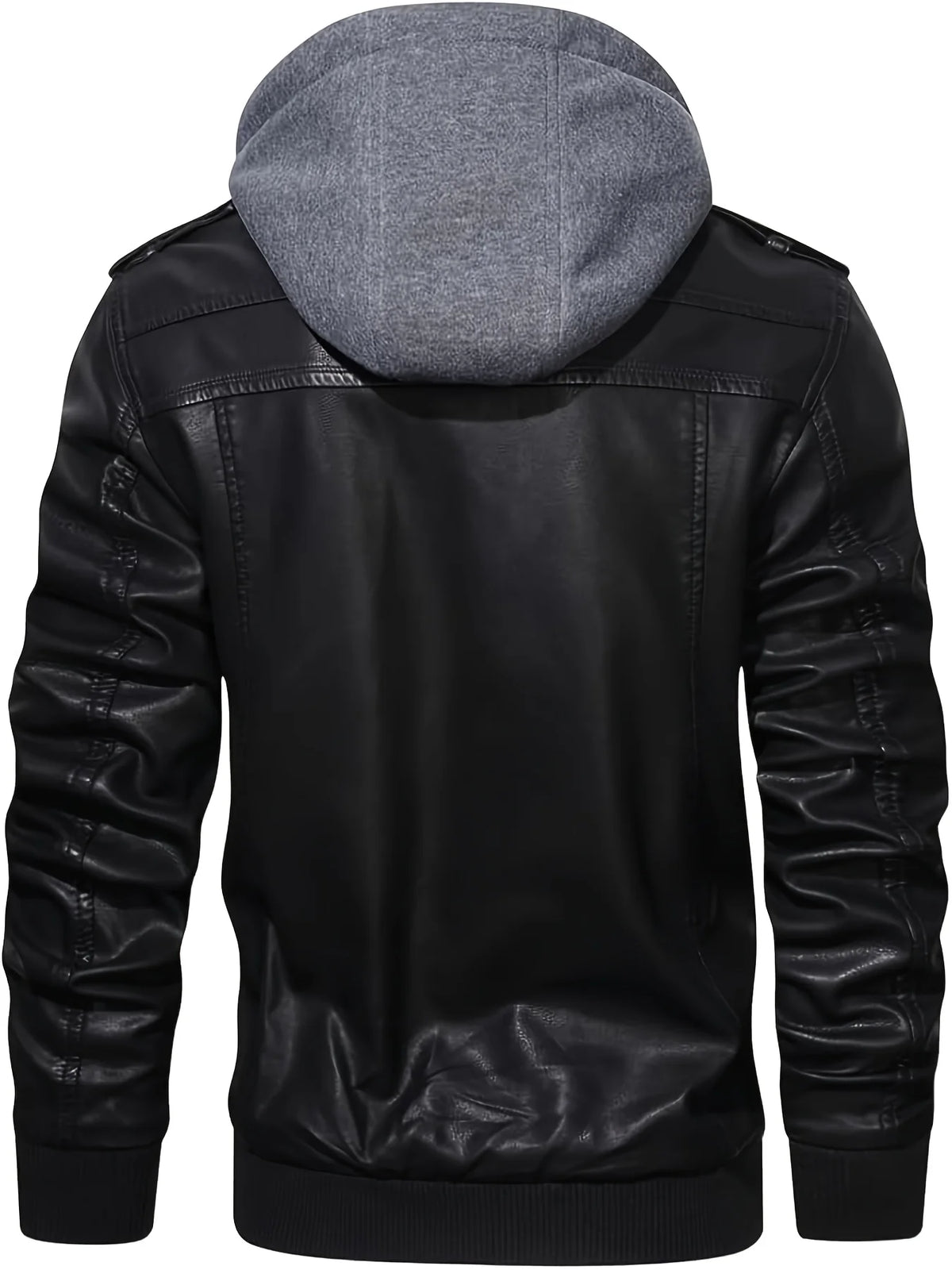 Griffin | Men's Hooded Moto Leather Jacket