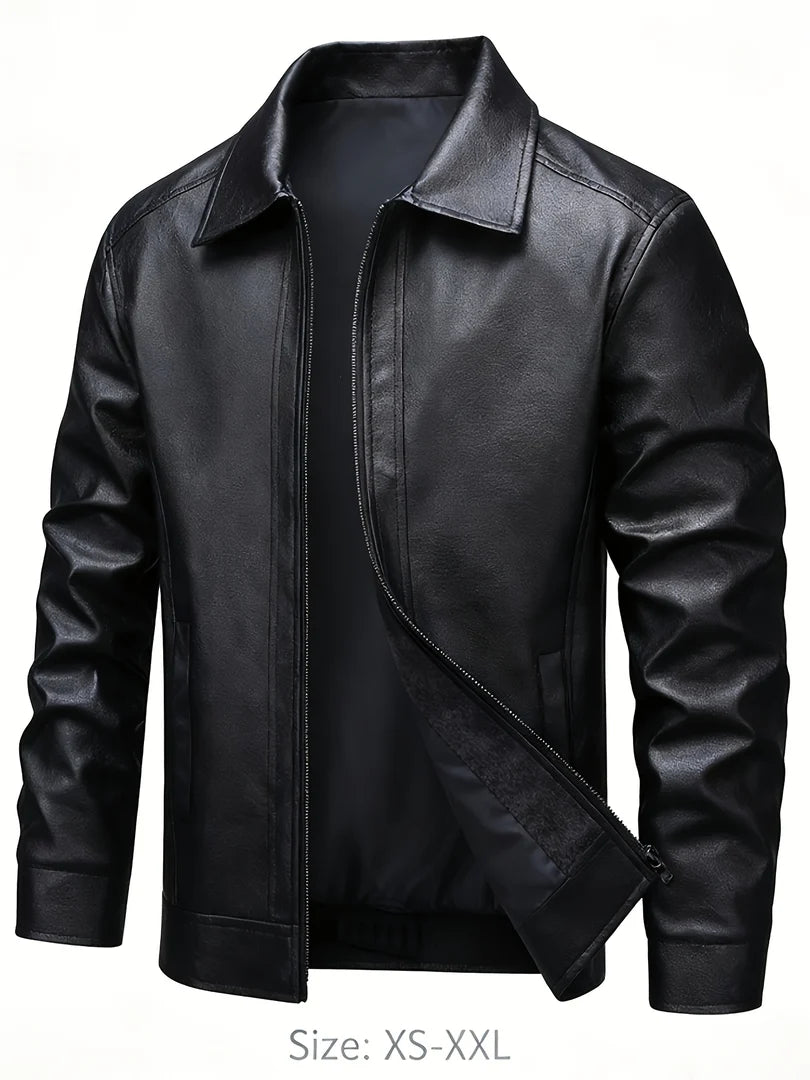 Harlan | PU Zip Bomber Jacket