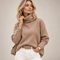 Vivienne | Elegant Fitted Roll Neck Knit Jumper for Women