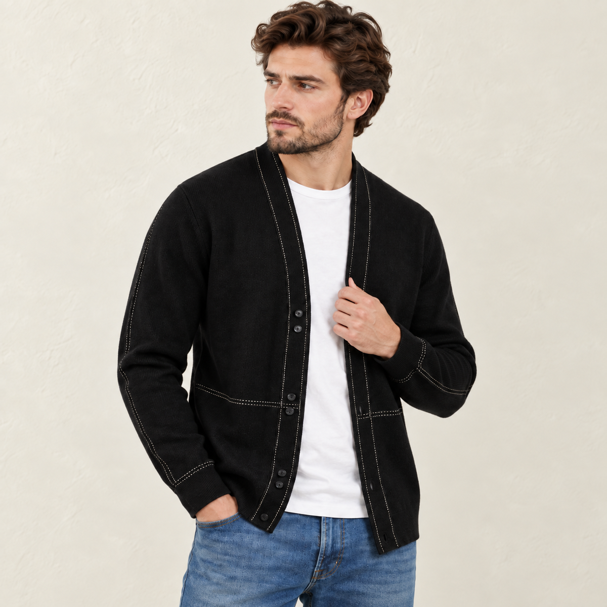 Delphine | Sophisticated Knitted Cardigan for Men
