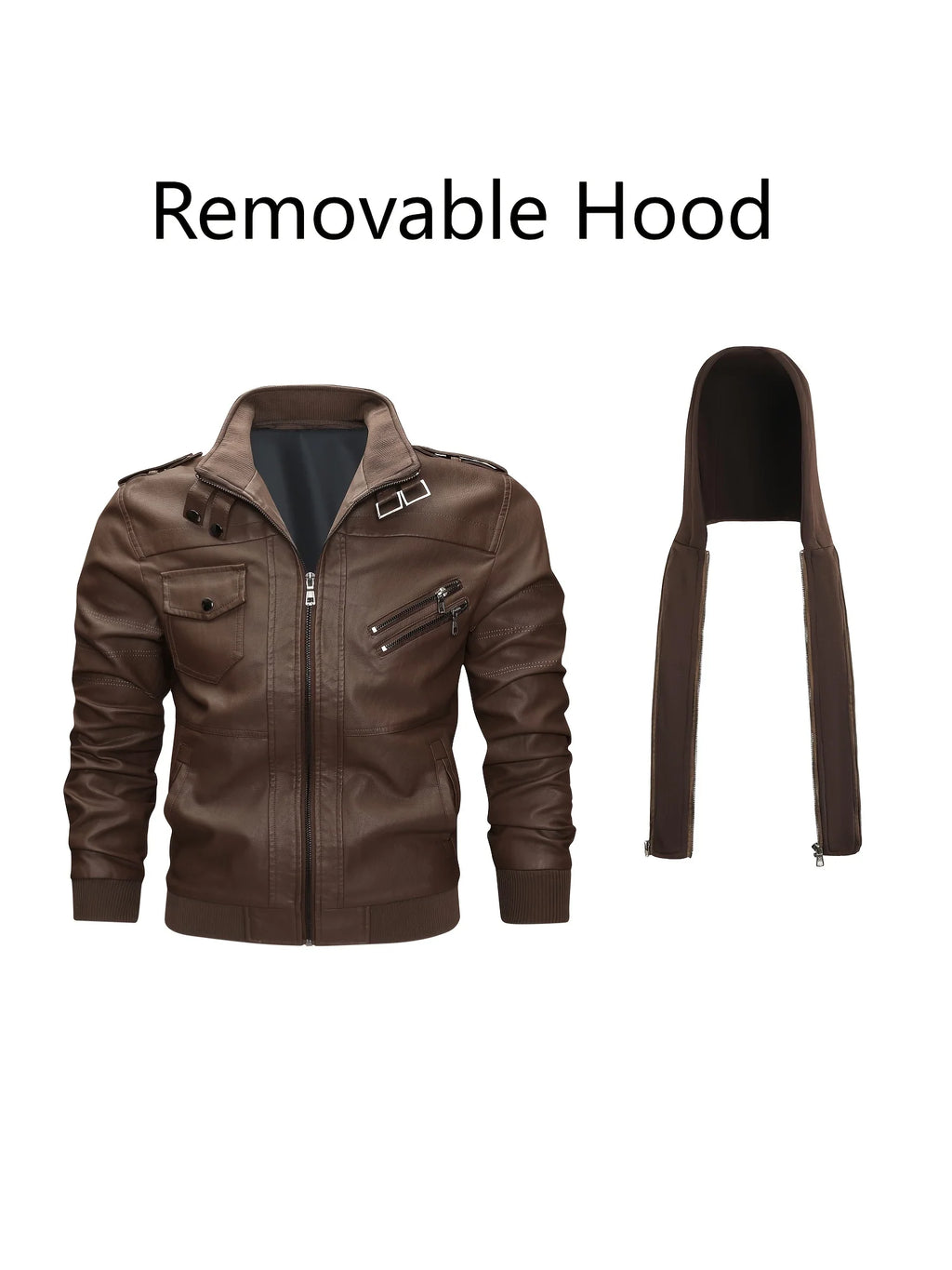 Griffin | Men's Hooded Moto Leather Jacket