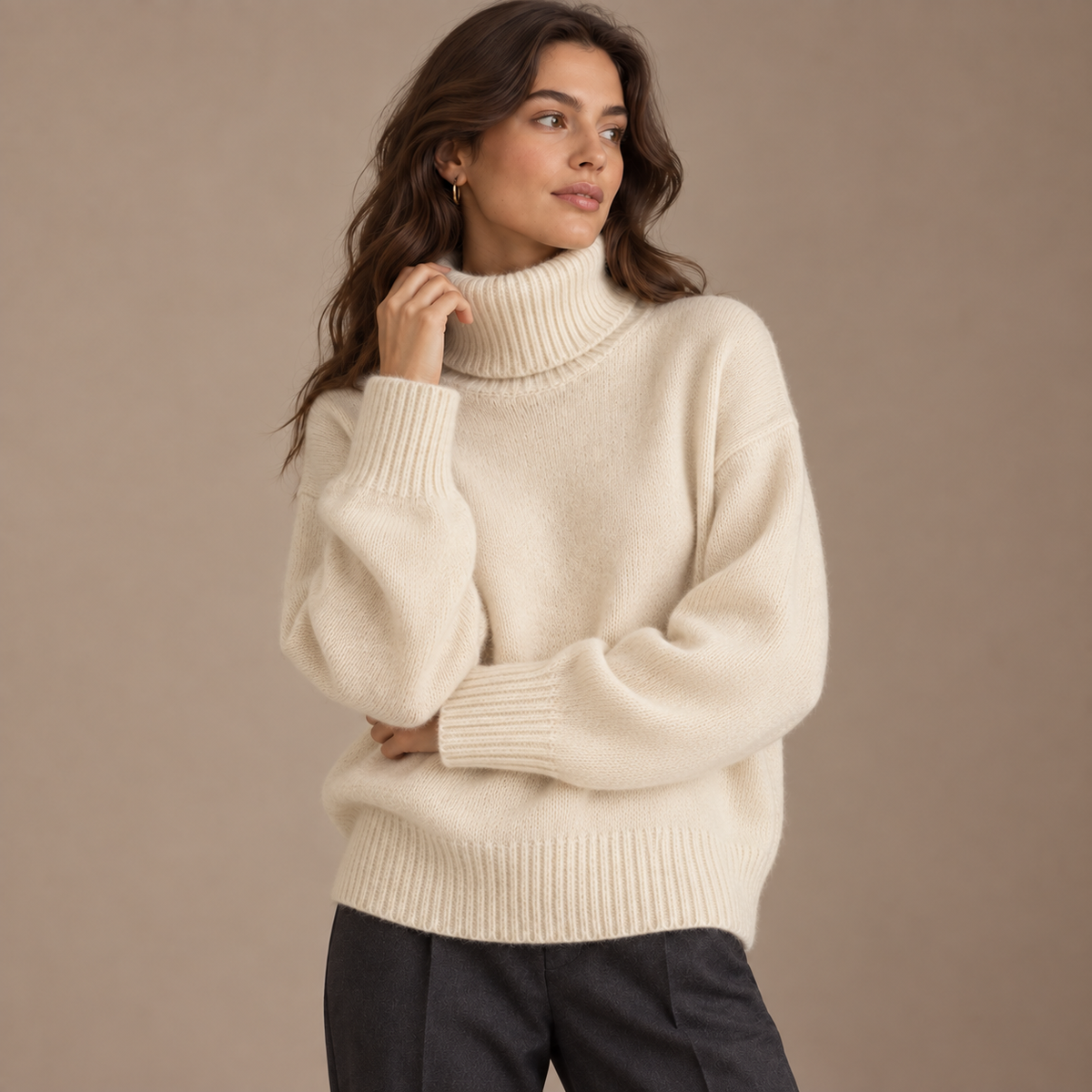 Lisette | Cosy Oversized Turtleneck Knit Jumper for Women