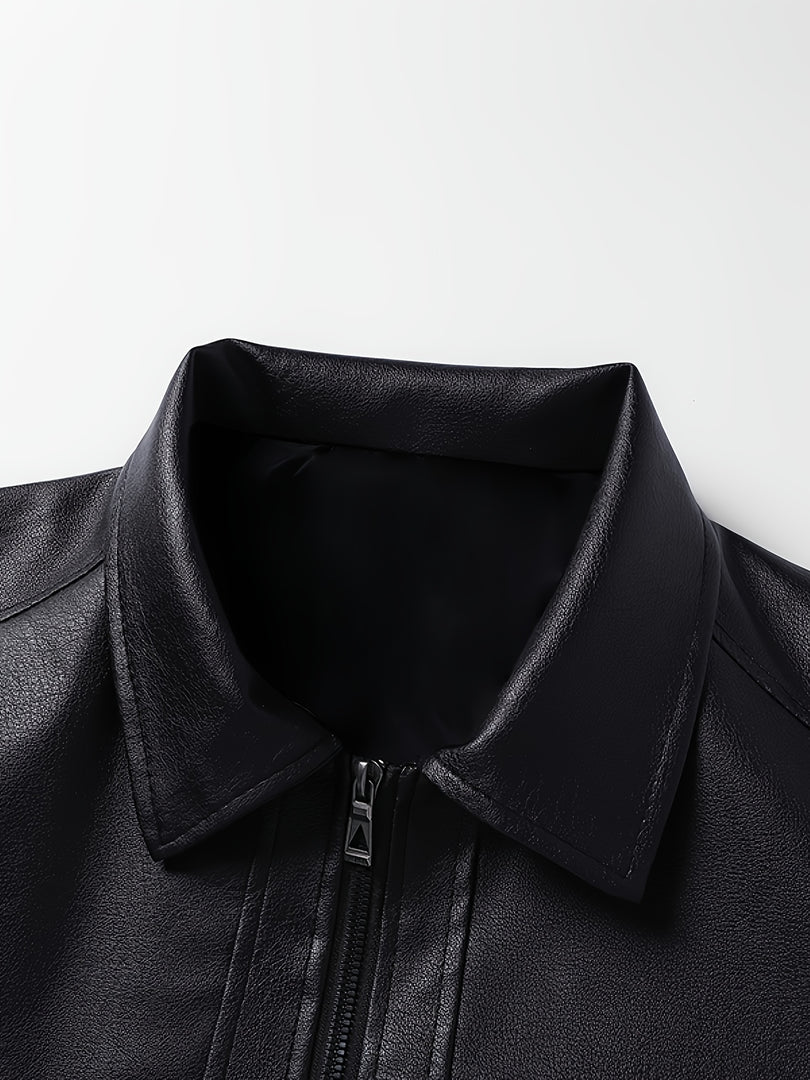 Harlan | PU Zip Bomber Jacket