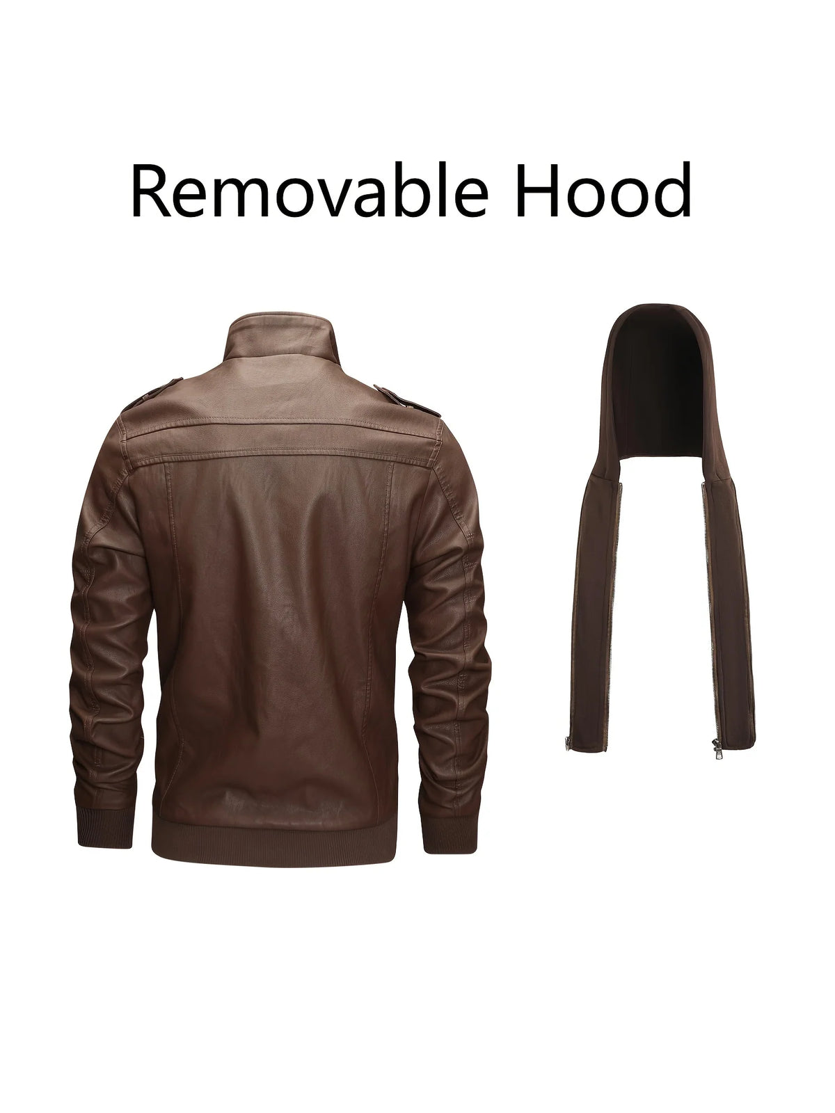 Griffin | Men's Hooded Moto Leather Jacket