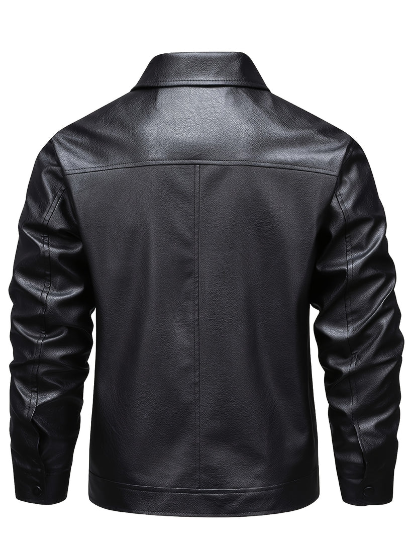 Harlan | PU Zip Bomber Jacket