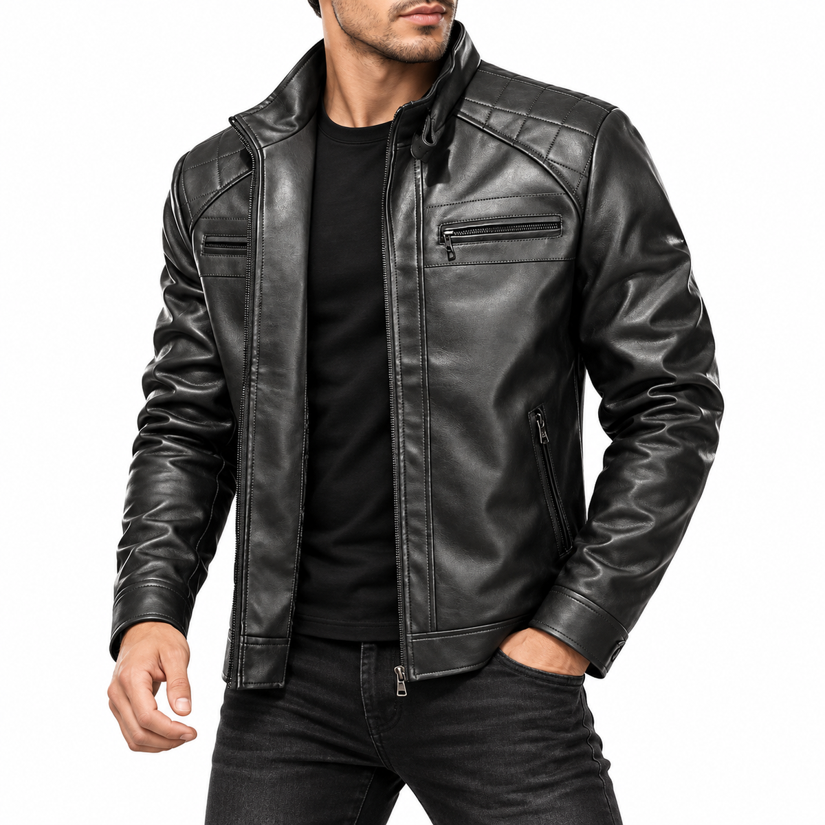Barrett | Men's Stand-Collar Leather Jacket