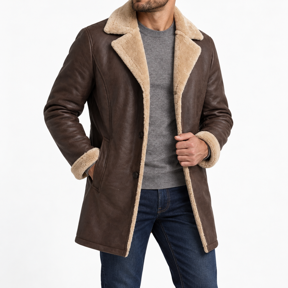 Alton | Men's Sherpa-Lined Long Jacket