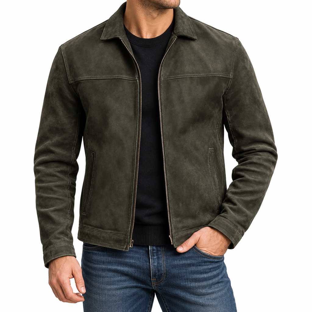 Calder | Men's Classic Zipper Leather Jacket
