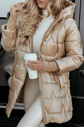 Solenne | Hooded Diamond Puffer Jacket
