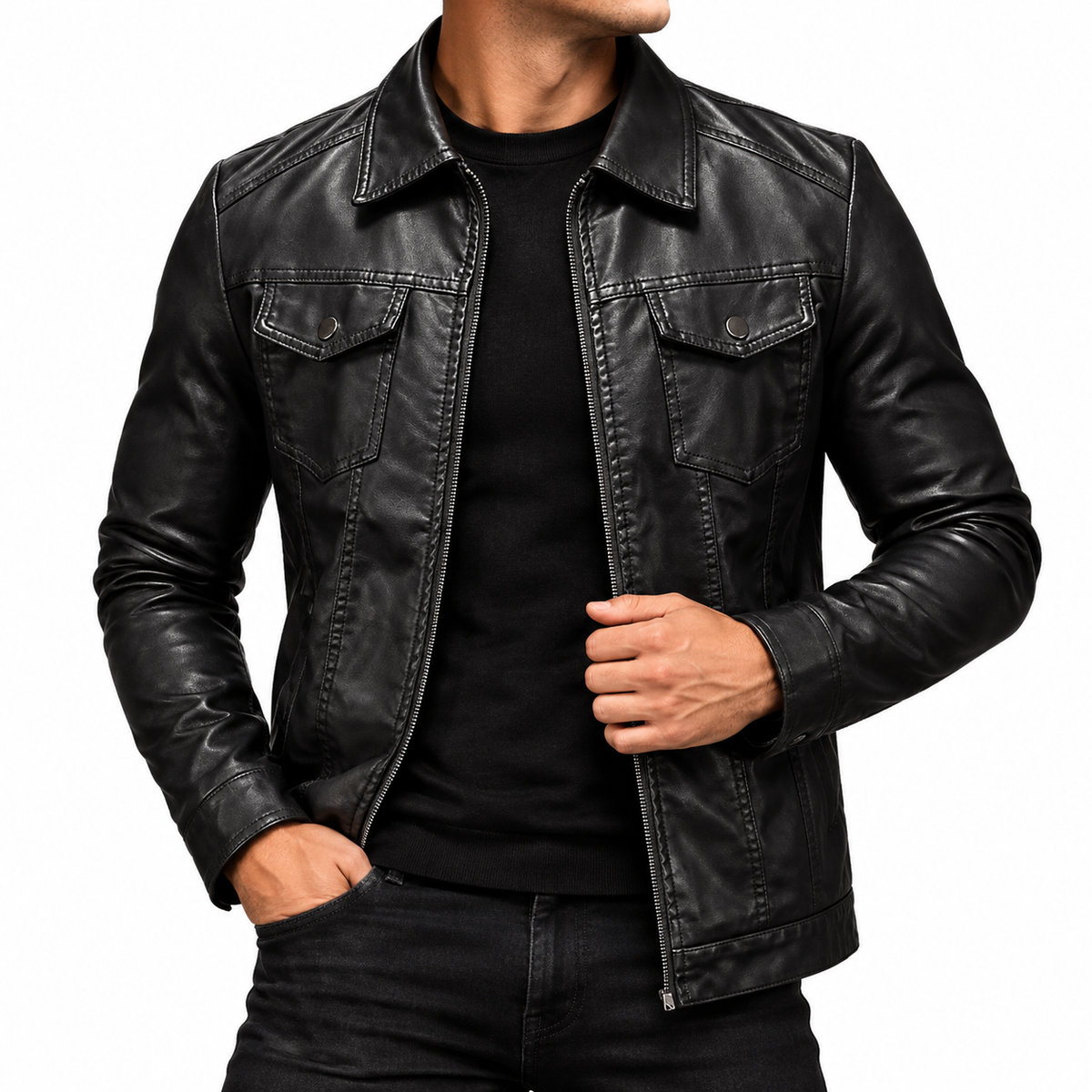 Bramwell | Men's Classic Black Leather Jacket