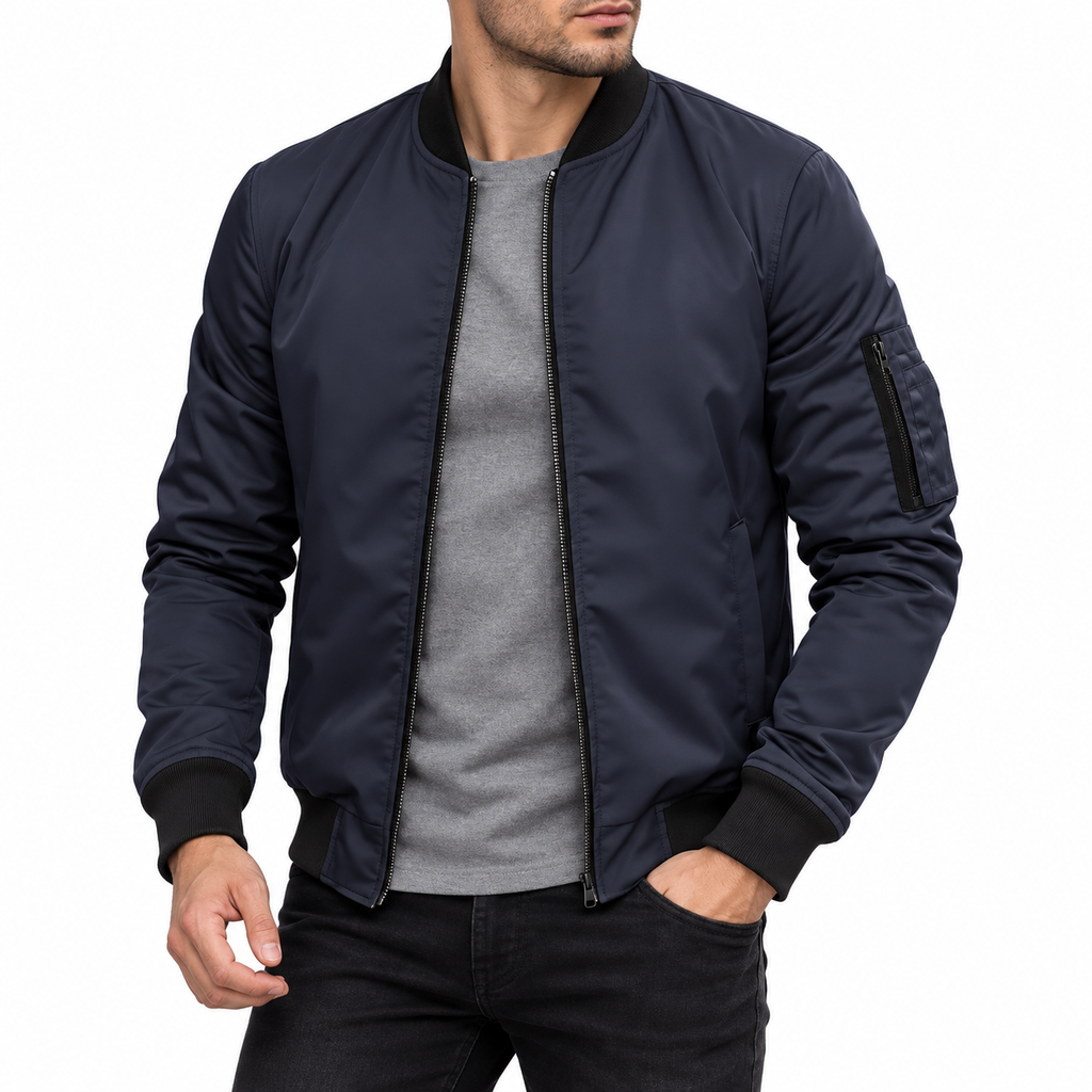 Brock | Ribbed Bomber Jacket