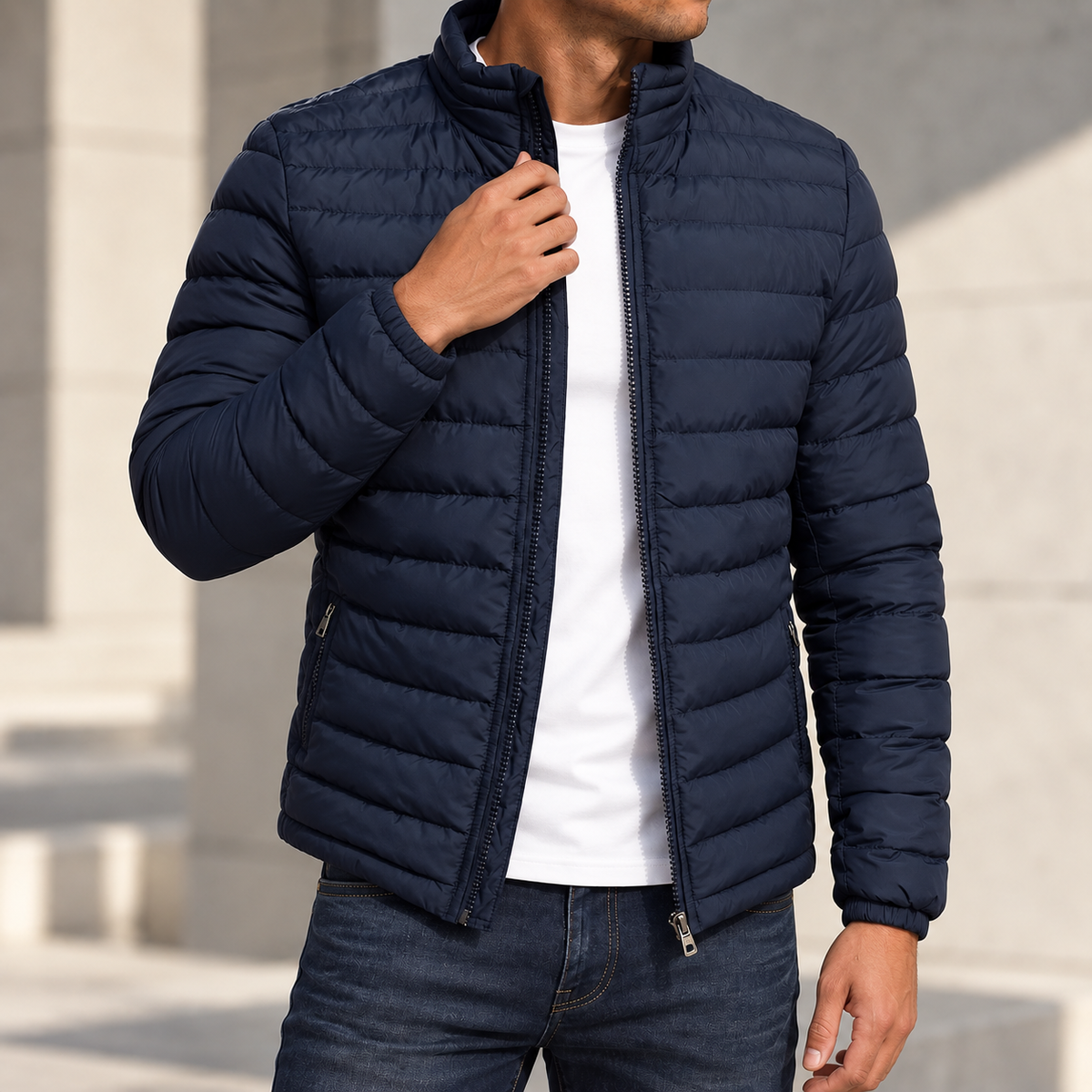 Lennox | Lightweight Quilted Puffer Jacket with Full Zip & Side Pockets