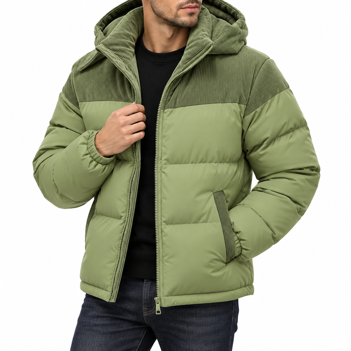 Darius | Two-Tone Hooded Puffer Jacket
