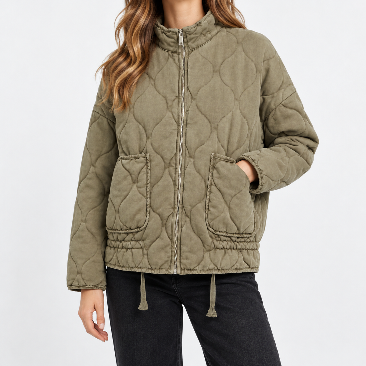 Mirelle | Women's Quilted High Collar Jacket