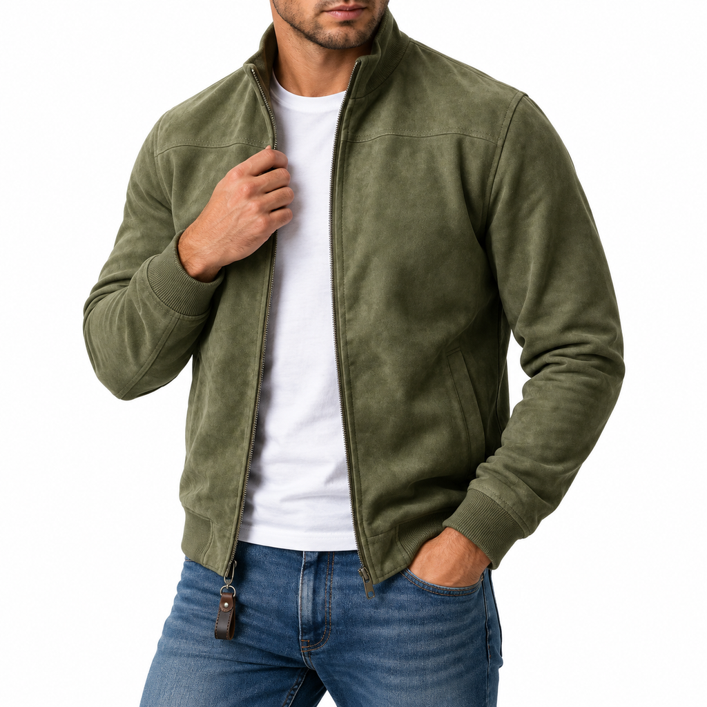 Maddox | Suede Bomber Jacket