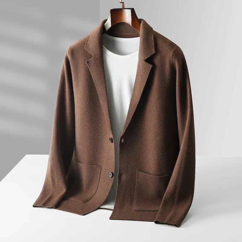 Laurent | Men’s Refined Wool-Blend Knitted Cardigan with Button Front & Pockets