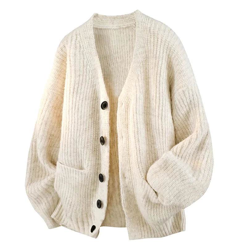 Merrick | Men’s Oversized V-Neck Knitted Cardigan with Button Front