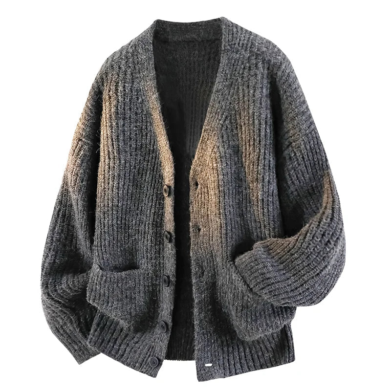 Merrick | Men’s Oversized V-Neck Knitted Cardigan with Button Front