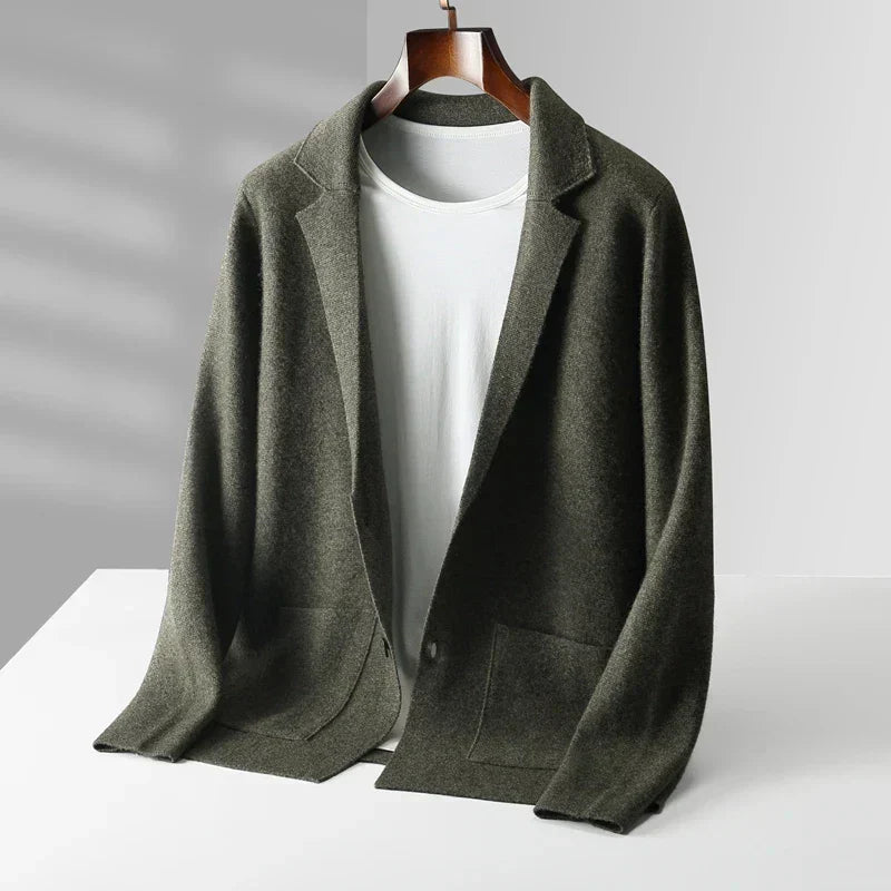 Laurent | Men’s Refined Wool-Blend Knitted Cardigan with Button Front & Pockets