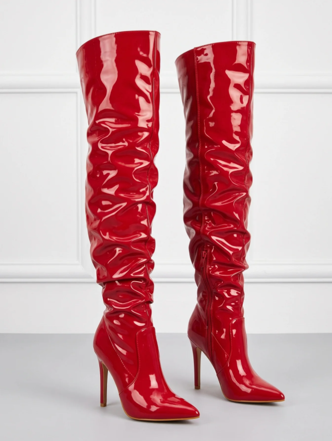 Valeria | Women’s Over-the-Knee Pointed Toe Boots with Stiletto Heel