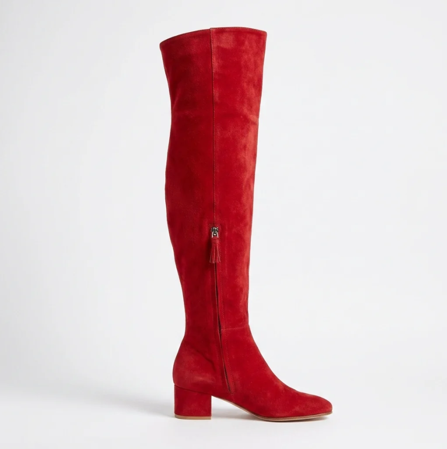 Isolde | Women’s Over-the-Knee Suede Boots with Block Heel & Side Zip