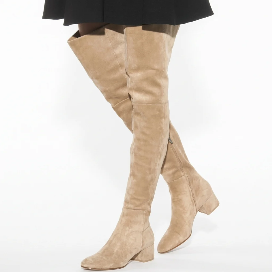Isolde | Women’s Over-the-Knee Suede Boots with Block Heel & Side Zip