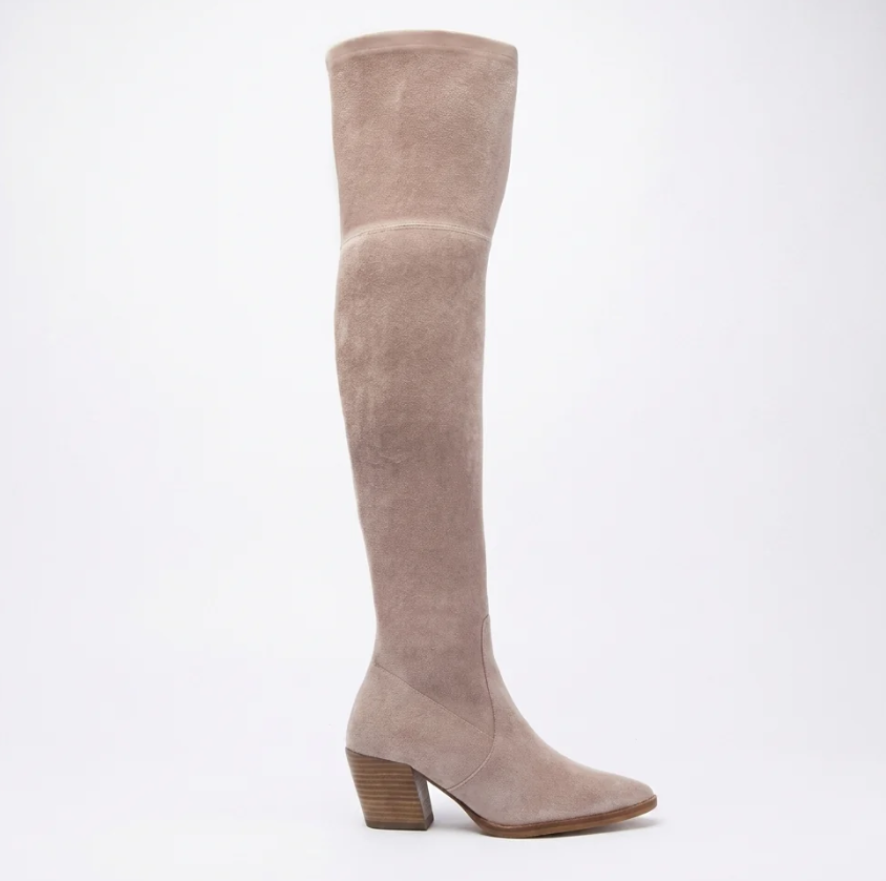Aurelia | Women’s Over-the-Knee Suede-Look Boots with Stacked Block Heel