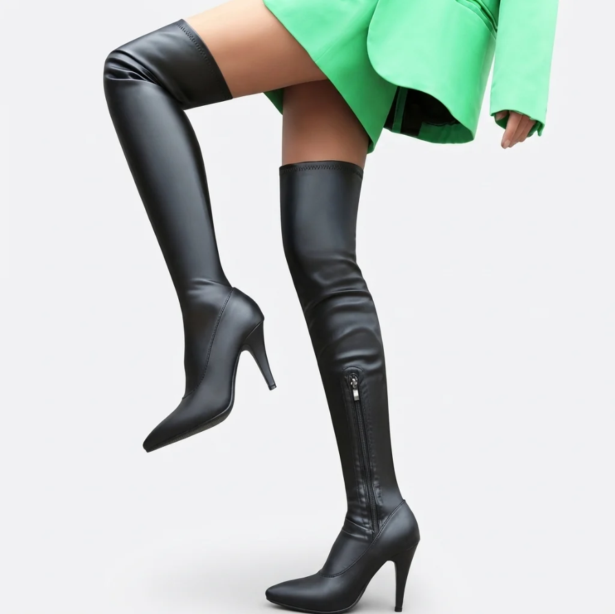 Vivienne | Women’s Over-the-Knee Pointed Toe Boots with Stiletto Heel