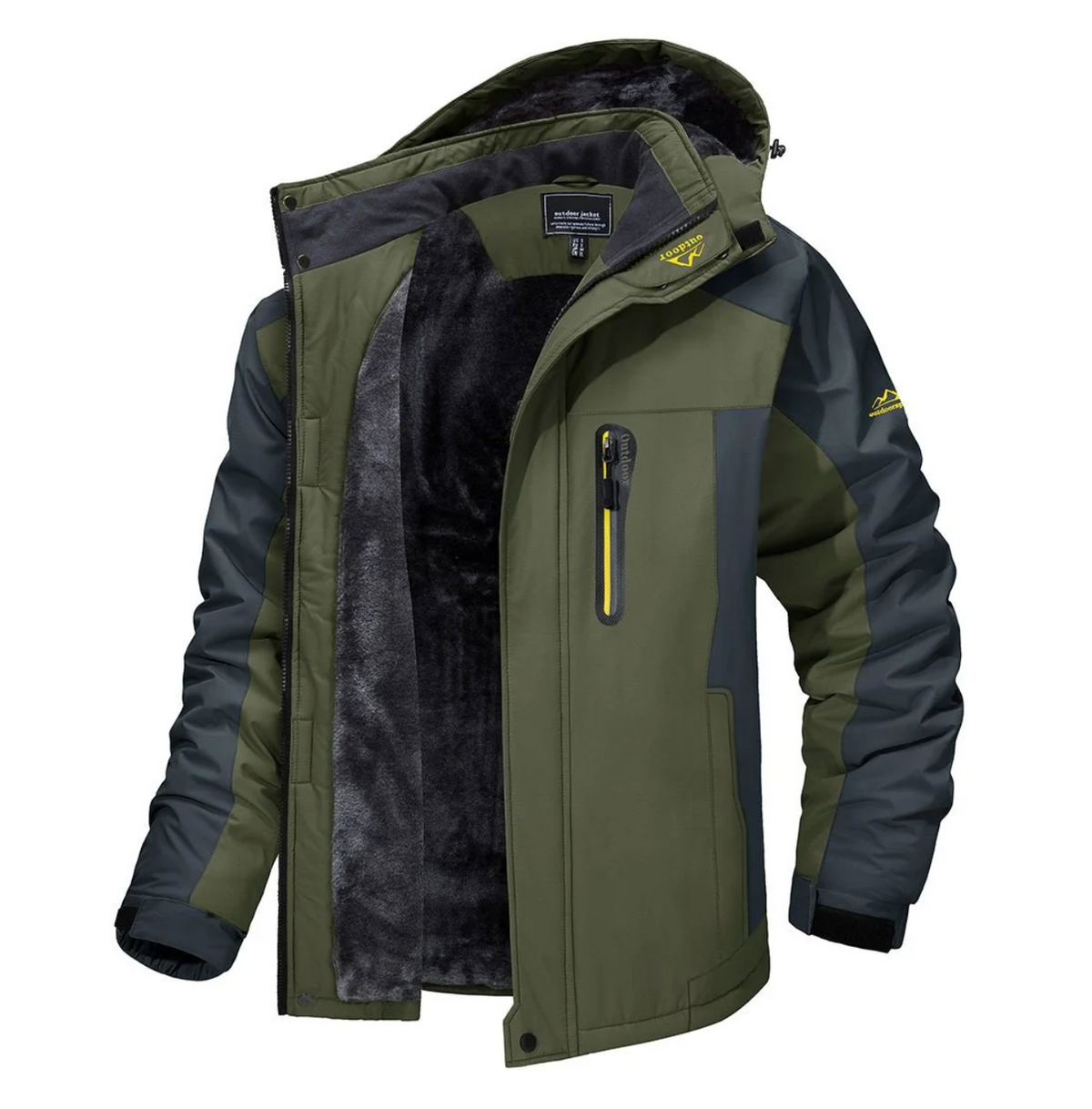 Ronan | Insulated Hooded Outdoor Jacket with Zip Pockets & Warm Lining