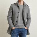 Evander | Men's Slim-Fit Wool Blend Coat with Tailored Lapel & Single-Breasted Front