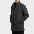 Caspian | Men's Wool-Blend Stand Collar Coat with Removable Padded Vest