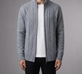 Bastien | Men's Cable Knit Cardigan with Textured Premium Knit & Classic Layering Fit