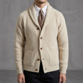 Aurelio | Men's Shawl Collar Knitted Cardigan with Ribbed Cuffs & Relaxed Fit
