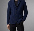 Valen | Men's Vintage Lapel Knit Cardigan with Wool-Cotton Blend & Relaxed Fit