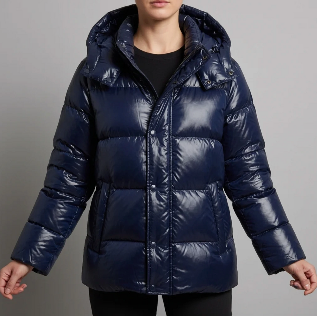 Elara | Women's Glossy Hooded Puffer Jacket with Full Zip