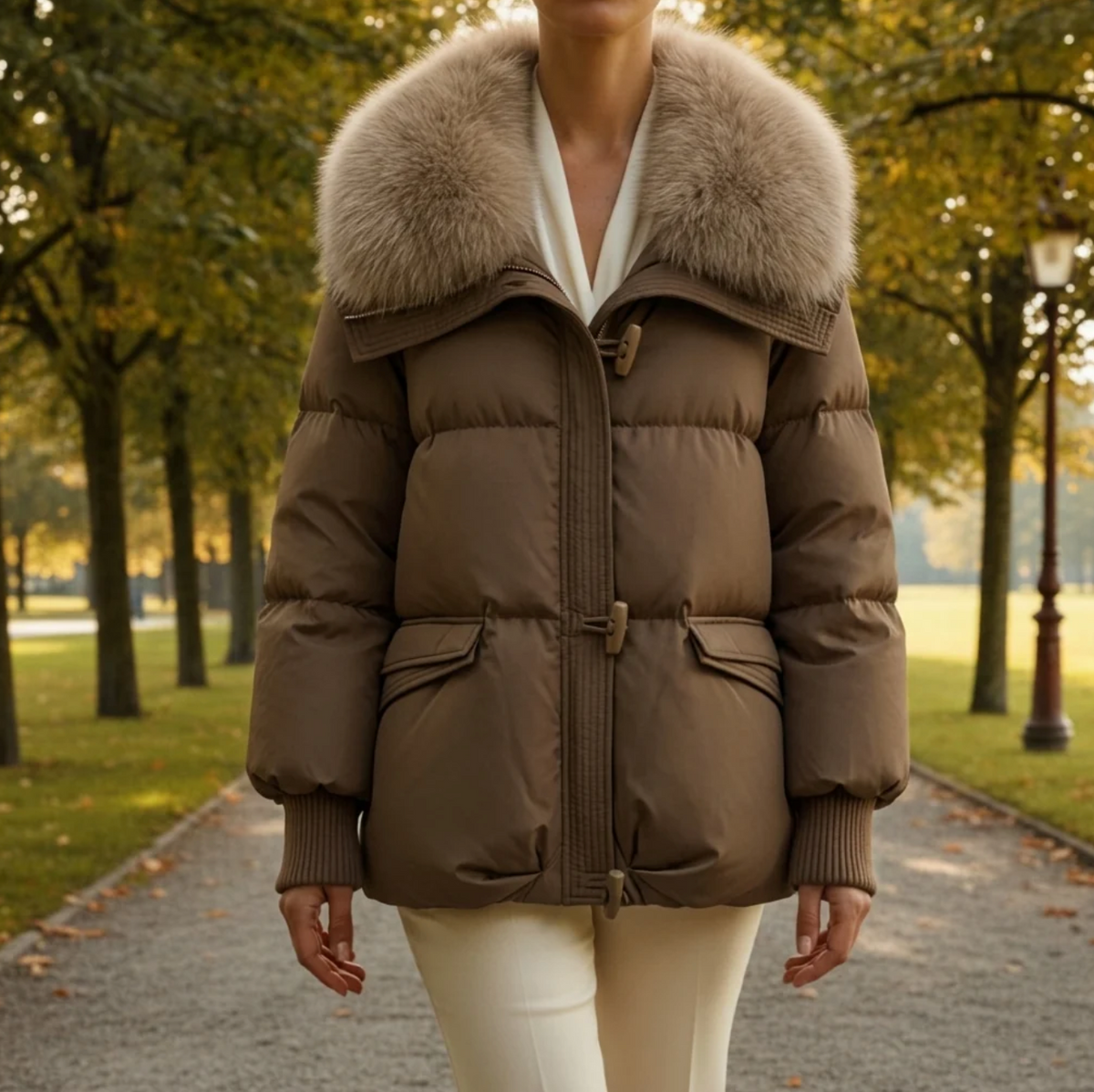 Celestine | Women's Faux Fur Collar Puffer Jacket with Warm Padded Finish