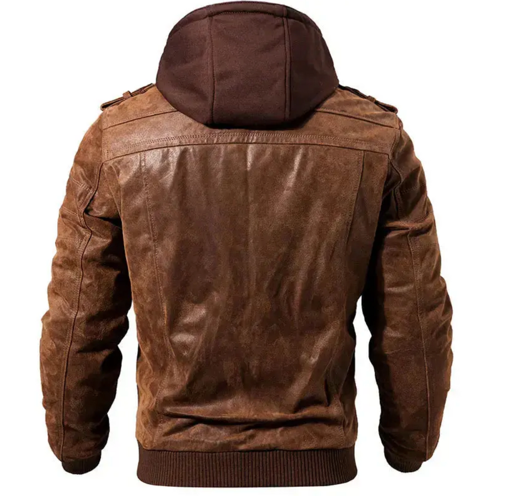 Maddox | Men's Hooded Leather Jacket