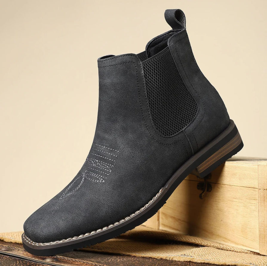 Sterling | Men’s Classic Leather Chelsea Boots with Elastic Side Panels & Non-Slip Sole