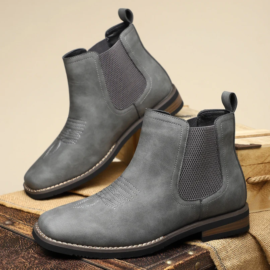 Sterling | Men’s Classic Leather Chelsea Boots with Elastic Side Panels & Non-Slip Sole