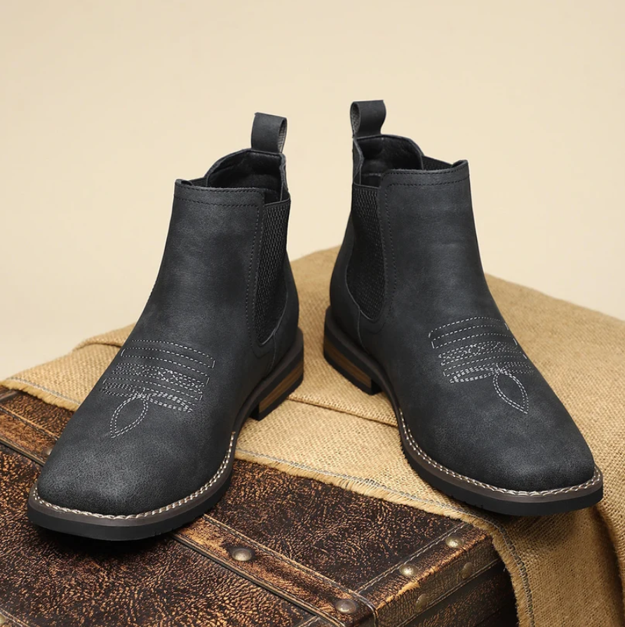 Sterling | Men’s Classic Leather Chelsea Boots with Elastic Side Panels & Non-Slip Sole