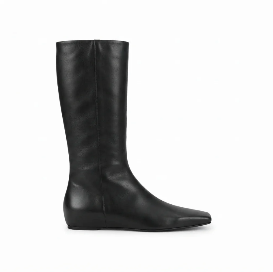 Alessia | Women’s Sleek Knee-High Square Toe Boots with Concealed Lift