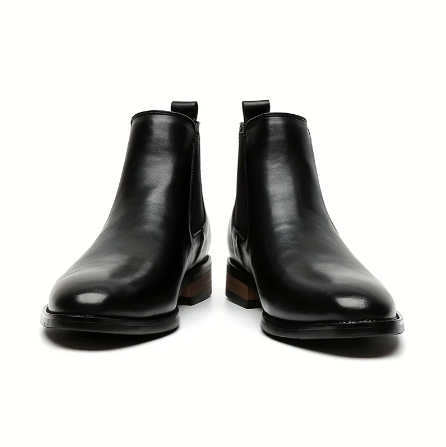 Edmund | Men’s Polished Chelsea Boots with Elastic Side Panels & Grip Sole