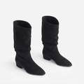 Elodie | Women’s Slouchy Faux Suede Knee-High Boots with Low Square Heel